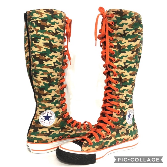 orange knee high converse